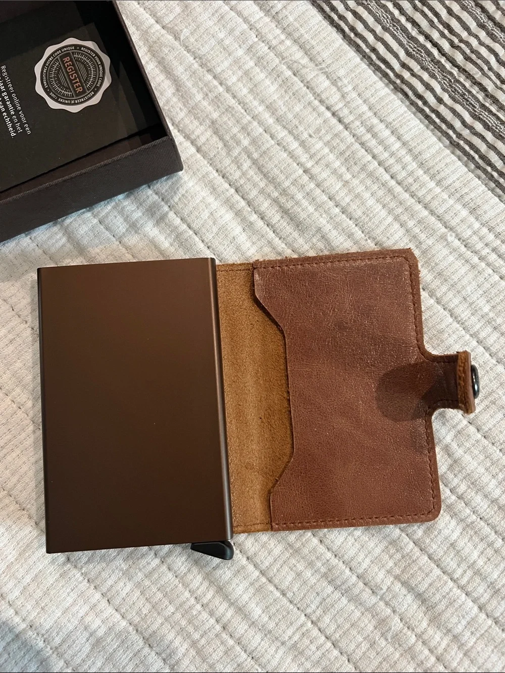 Secrid Brown Leather Card Holder Key Case
